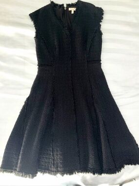 Rebecca Taylor Black Tweed Fit-and-Flare Dress